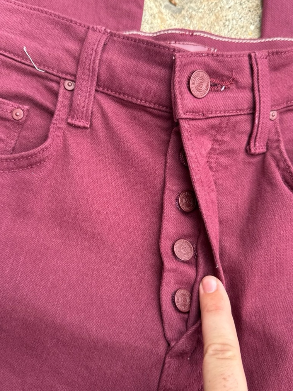 MOTHER Burgundy Straight-Leg Jeans - Picture 2 of 7